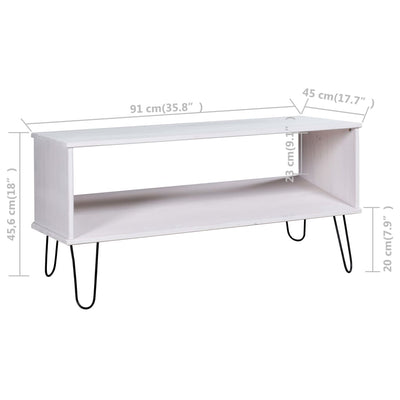Coffee Table "New York" White Solid Pine Wood Payday Deals