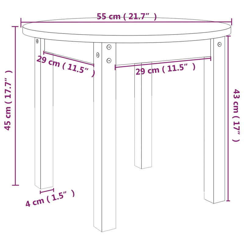 Coffee Table Ø 55x45 cm Solid Wood Pine Payday Deals