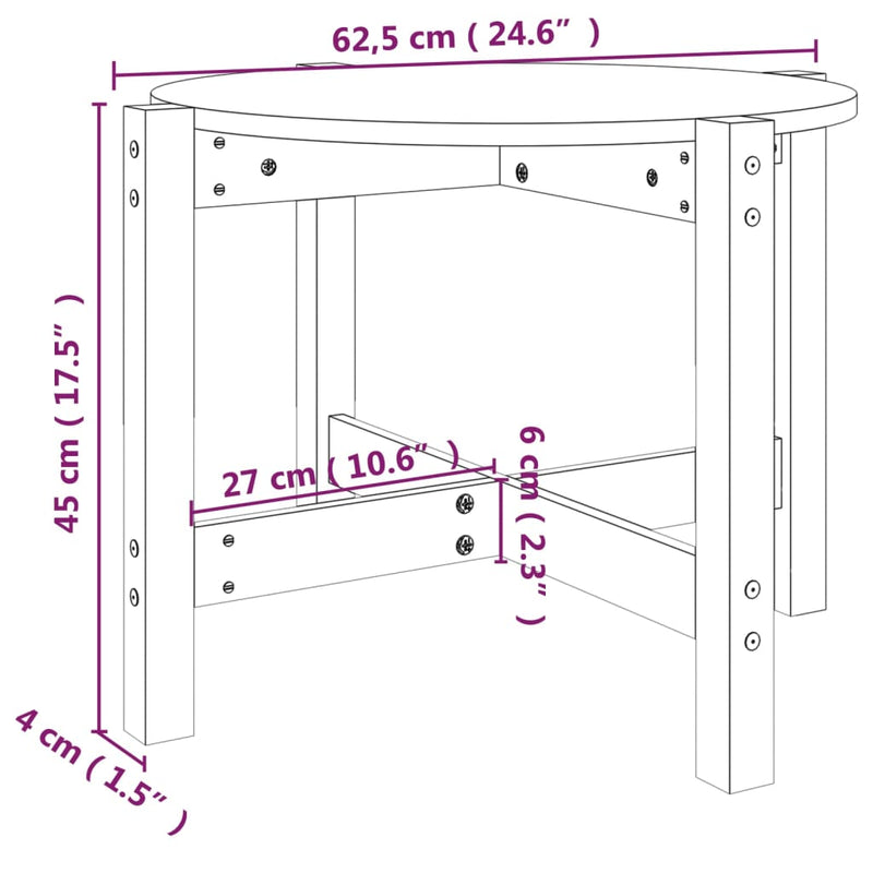 Coffee Table Ø 62,5x45 cm Solid Wood Pine Payday Deals
