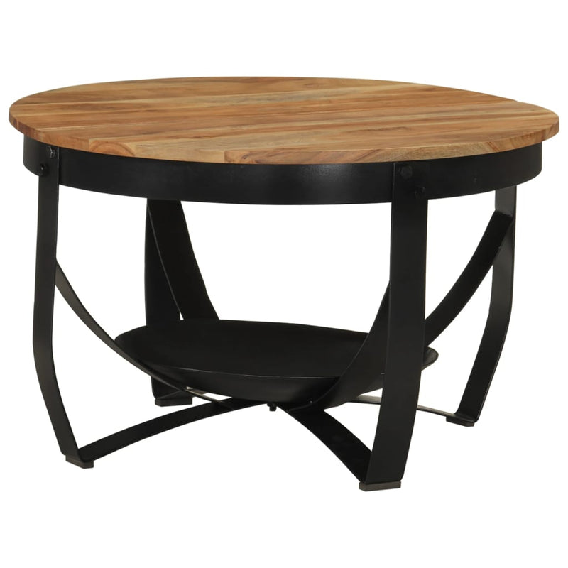 Coffee Table Ø 68x43 cm Solid Wood Acacia and Iron Payday Deals