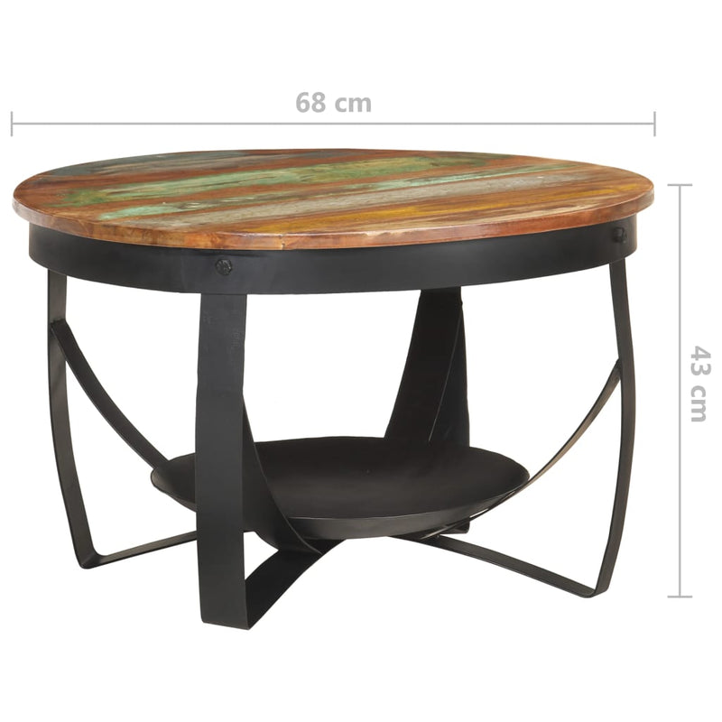 Coffee Table Ø68x43 cm Solid Reclaimed Wood Payday Deals