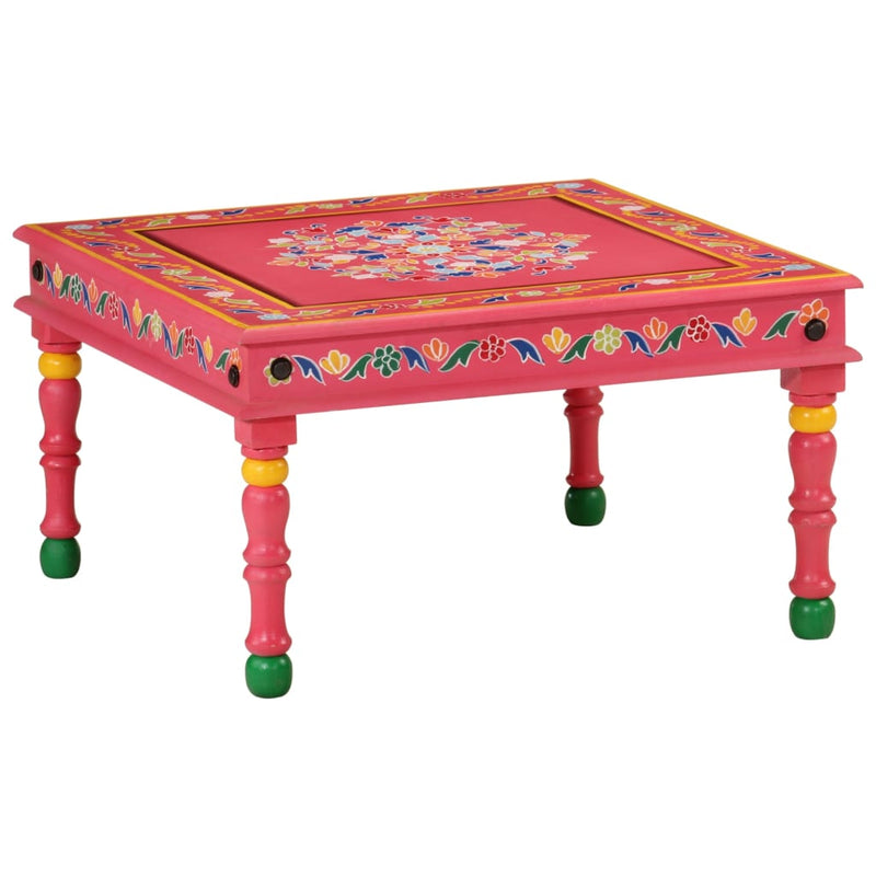 Coffee Table Pink Hand Painted Solid Wood Mango Payday Deals