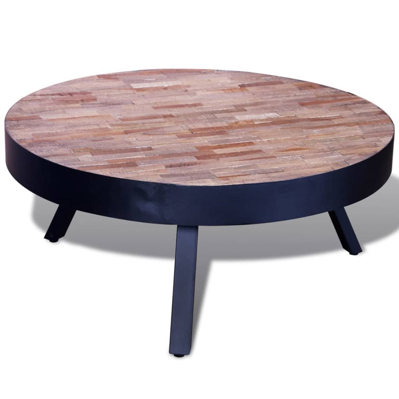 Coffee Table Round Reclaimed Teak Wood Payday Deals