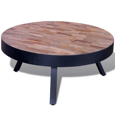 Coffee Table Round Reclaimed Teak Wood Payday Deals