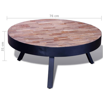 Coffee Table Round Reclaimed Teak Wood Payday Deals