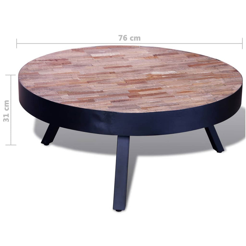Coffee Table Round Reclaimed Teak Wood Payday Deals