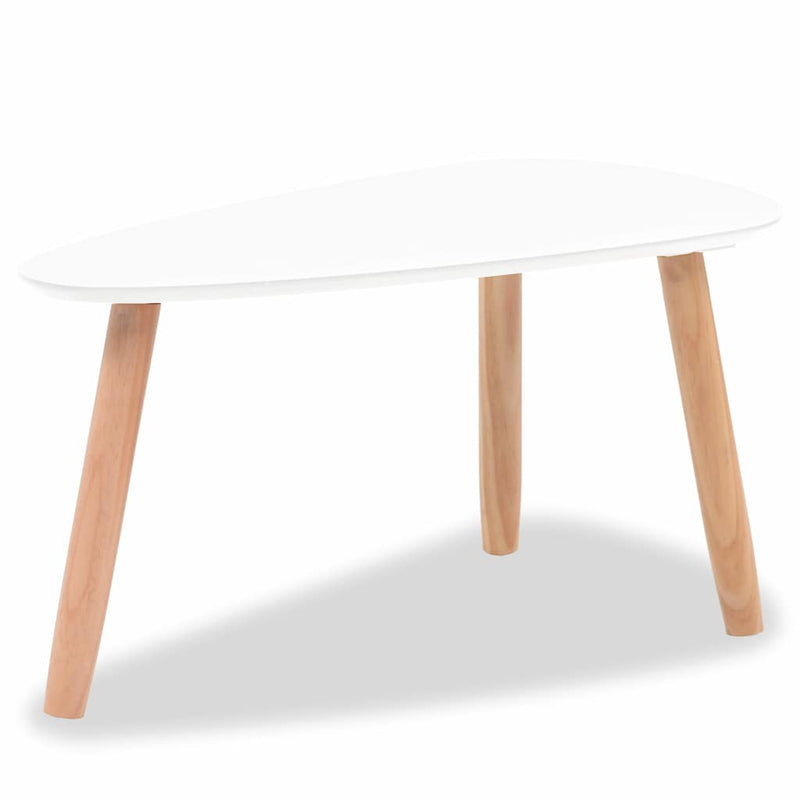 Coffee Table Set 2 Pieces Solid Pinewood White Payday Deals