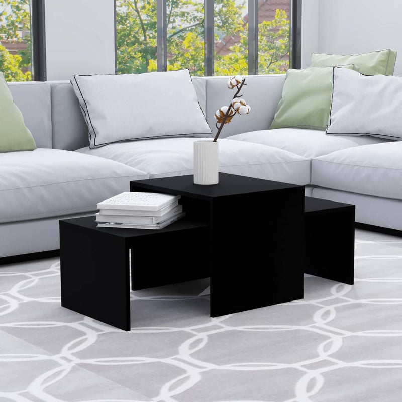 Coffee Table Set Black 100x48x40 cm Engineered Wood Payday Deals