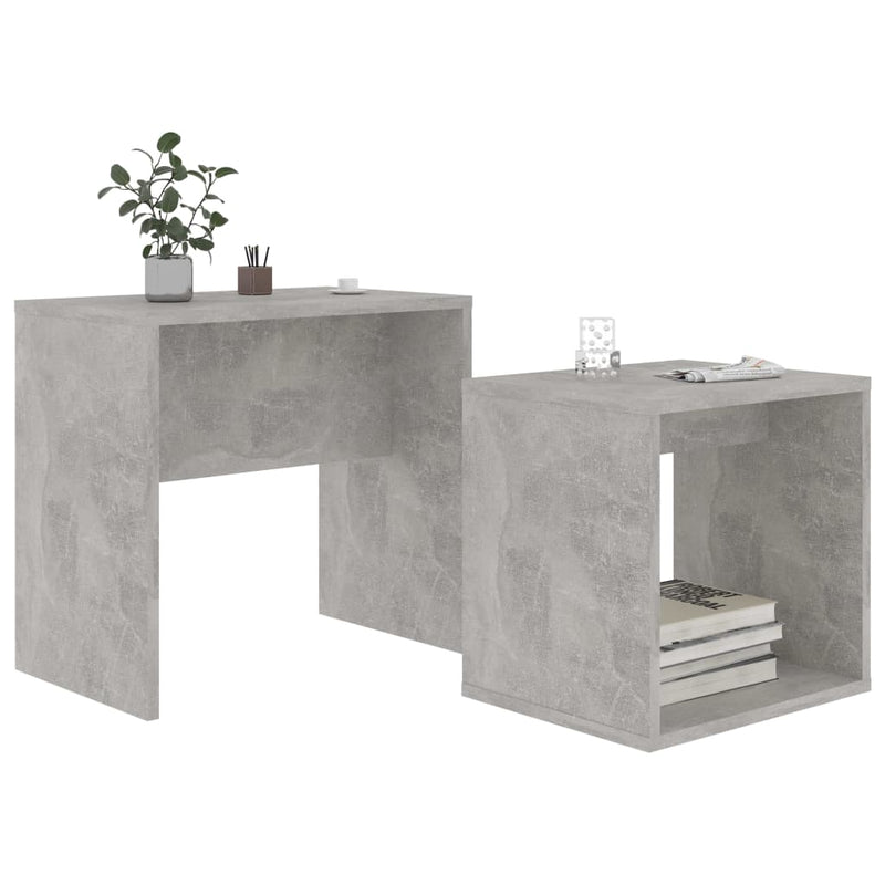Coffee Table Set Concrete Grey 48x30x45 cm Engineered Wood Payday Deals