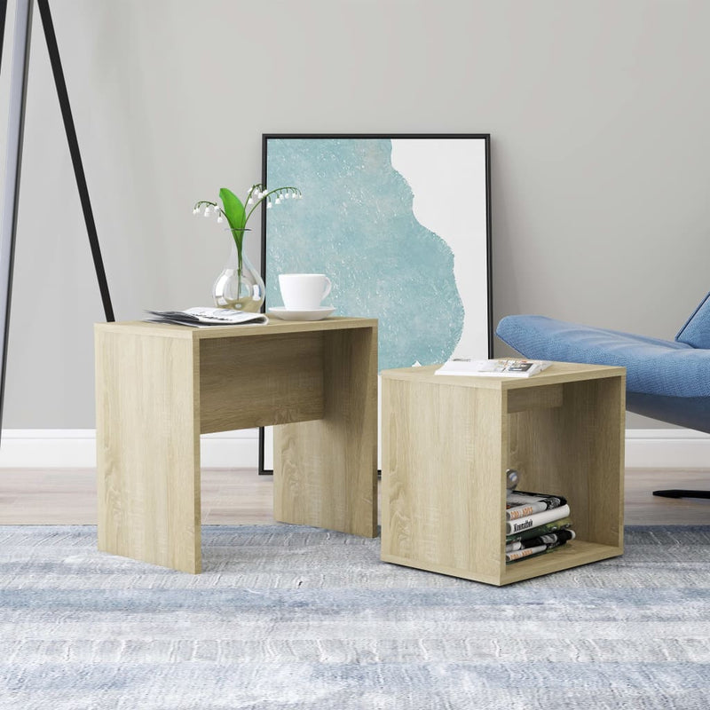 Coffee Table Set Sonoma Oak 48x30x45 cm Engineered Wood Payday Deals