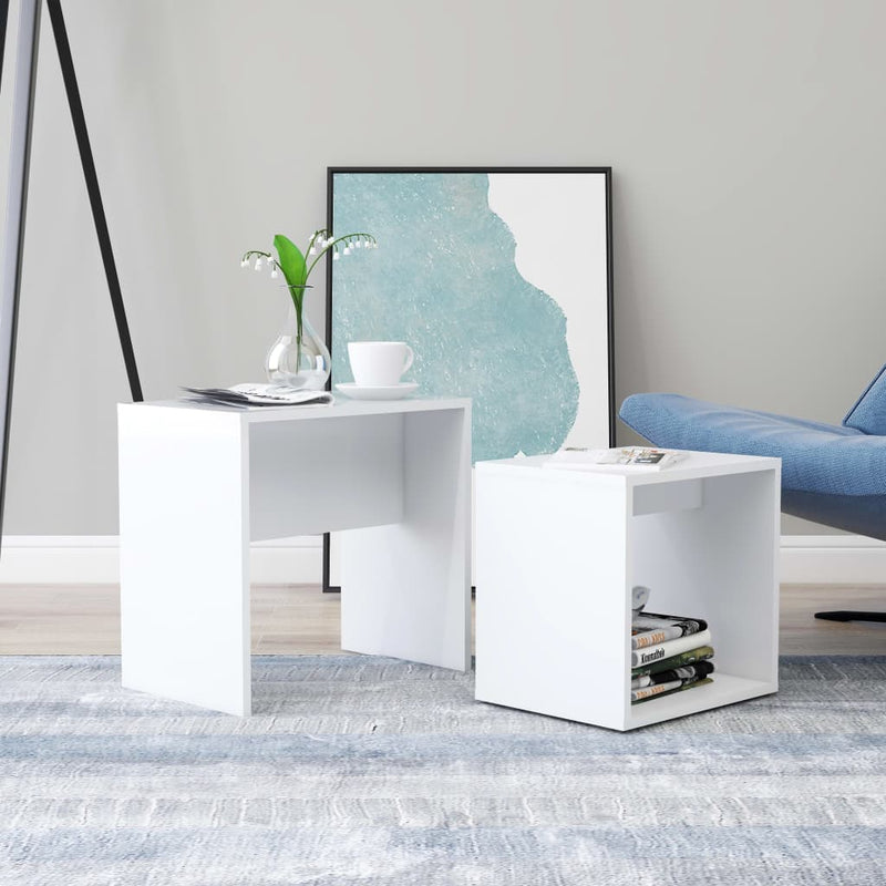 Coffee Table Set White 48x30x45 cm Engineered Wood Payday Deals