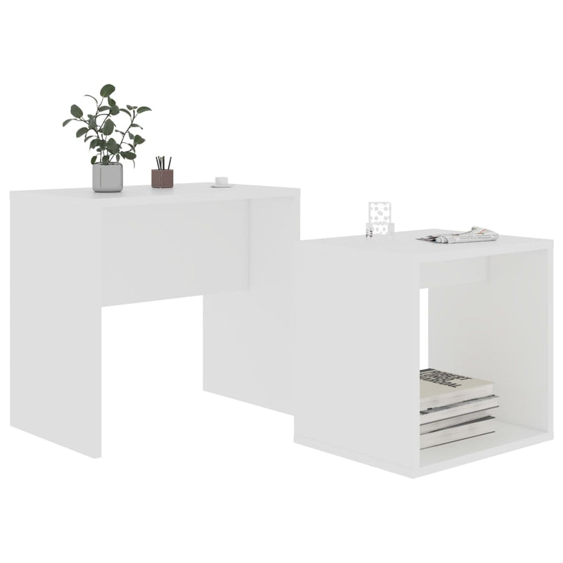 Coffee Table Set White 48x30x45 cm Engineered Wood Payday Deals