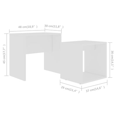 Coffee Table Set White 48x30x45 cm Engineered Wood Payday Deals