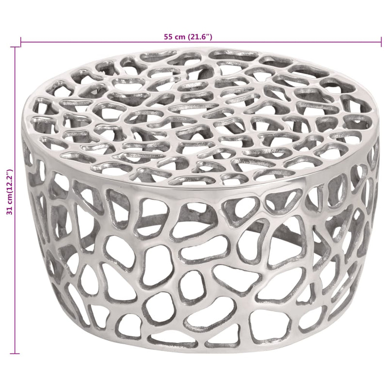 Coffee Table Silver Ø55x31 cm Aluminium Payday Deals