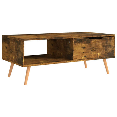 Coffee Table Smoked Oak 100x49.5x43 cm Engineered Wood Payday Deals