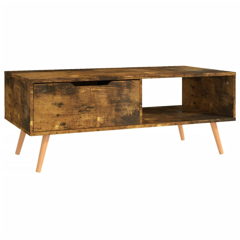 Coffee Table Smoked Oak 100x49.5x43 cm Engineered Wood Payday Deals
