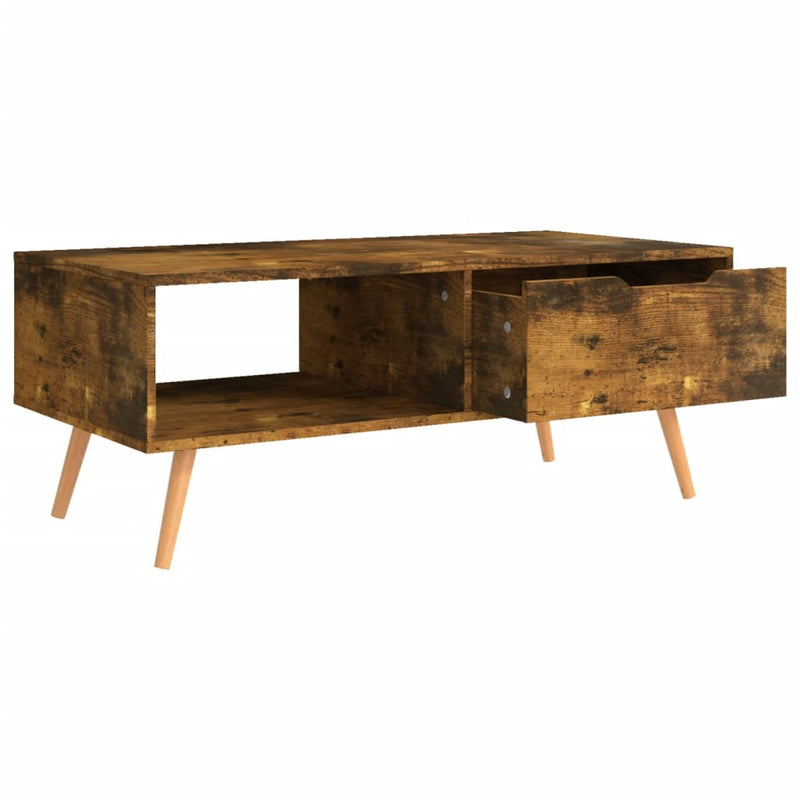 Coffee Table Smoked Oak 100x49.5x43 cm Engineered Wood Payday Deals