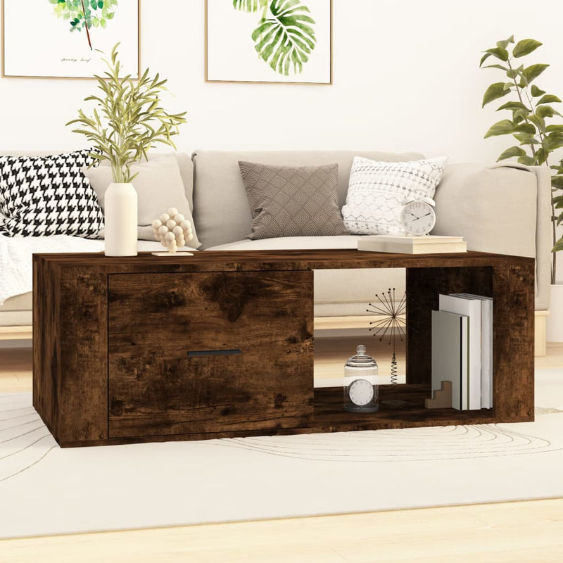 Coffee Table Smoked Oak 100x50.5x35 cm Engineered Wood Payday Deals