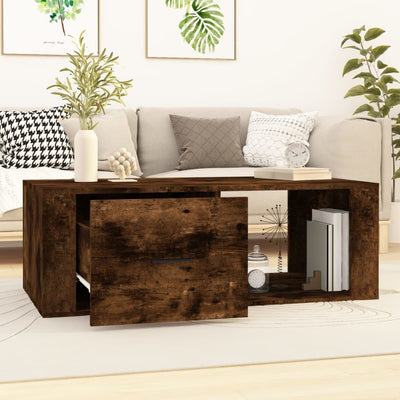 Coffee Table Smoked Oak 100x50.5x35 cm Engineered Wood Payday Deals