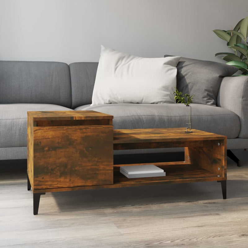 Coffee Table Smoked Oak 100x50x45 cm Engineered Wood Payday Deals
