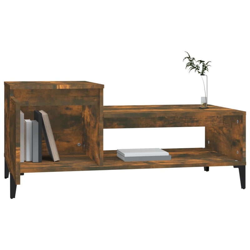 Coffee Table Smoked Oak 100x50x45 cm Engineered Wood Payday Deals