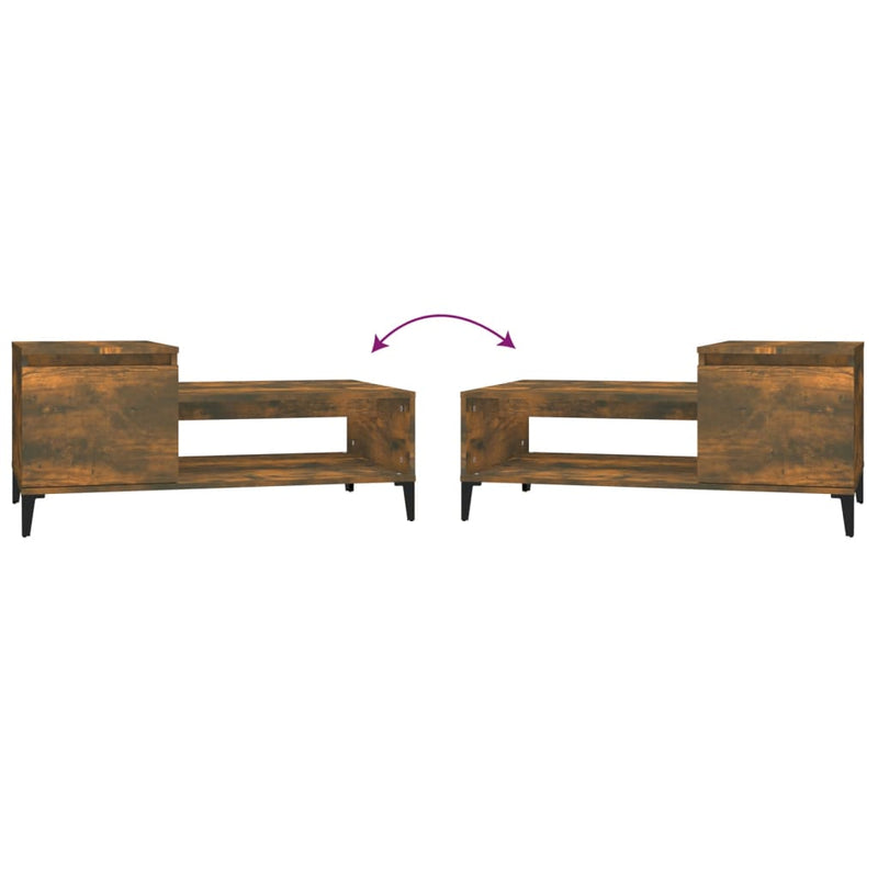 Coffee Table Smoked Oak 100x50x45 cm Engineered Wood Payday Deals
