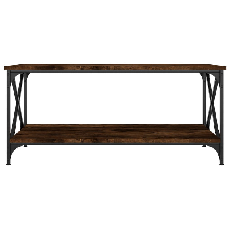 Coffee Table Smoked Oak 100x50x45 cm Engineered Wood and Iron Payday Deals