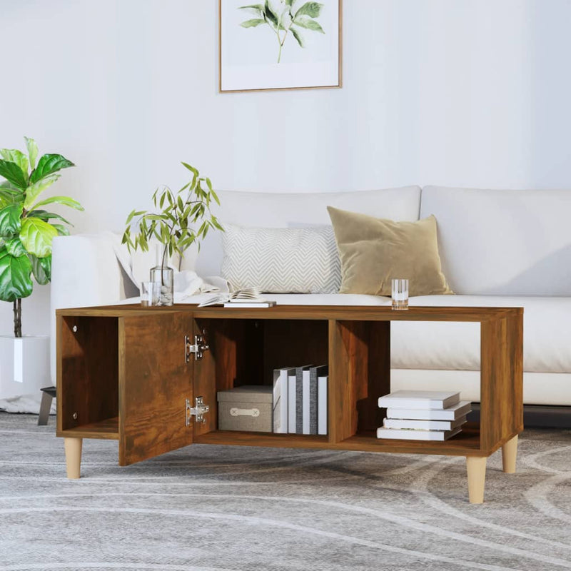 Coffee Table Smoked Oak 102x50x40 cm Engineered Wood Payday Deals