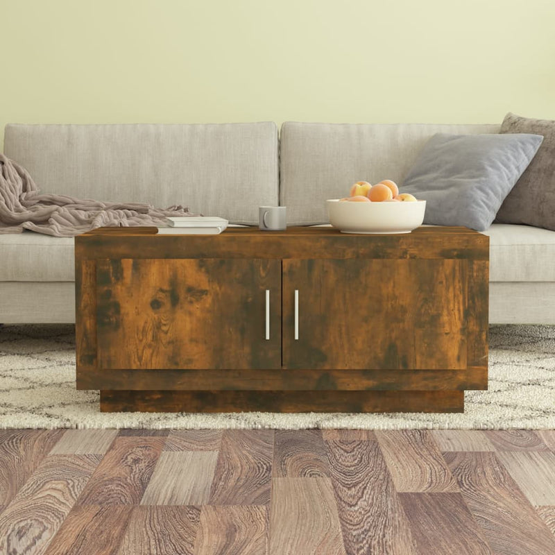 Coffee Table Smoked Oak 102x50x45 cm Engineered Wood Payday Deals