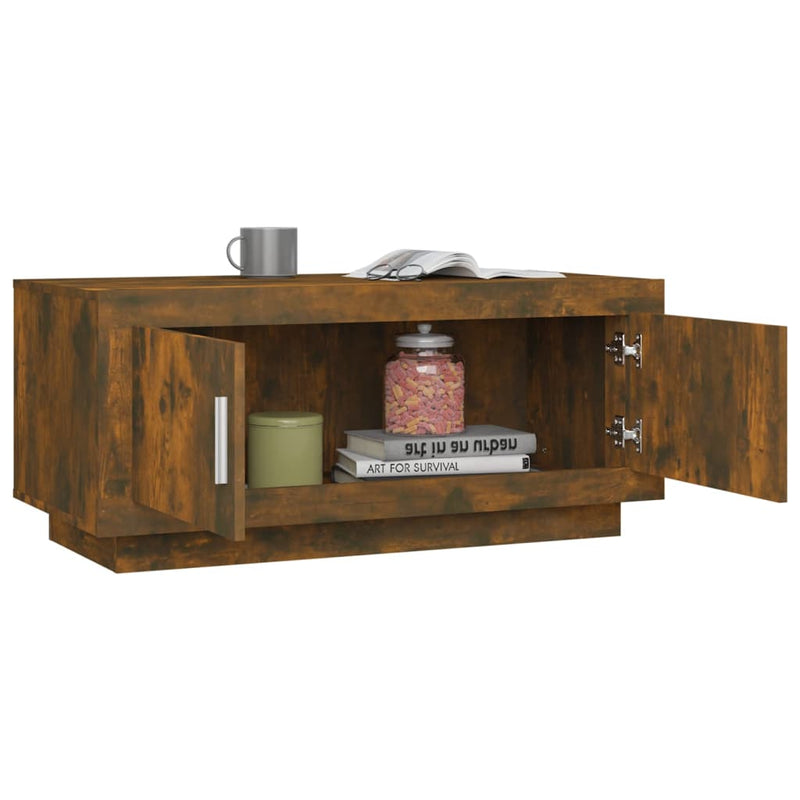 Coffee Table Smoked Oak 102x50x45 cm Engineered Wood Payday Deals