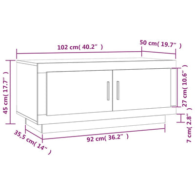 Coffee Table Smoked Oak 102x50x45 cm Engineered Wood Payday Deals