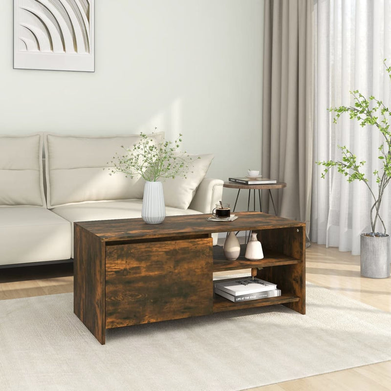 Coffee Table Smoked Oak 102x50x45 cm Engineered Wood Payday Deals