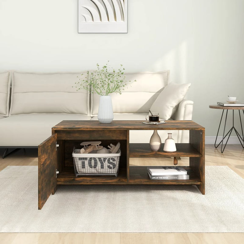 Coffee Table Smoked Oak 102x50x45 cm Engineered Wood Payday Deals