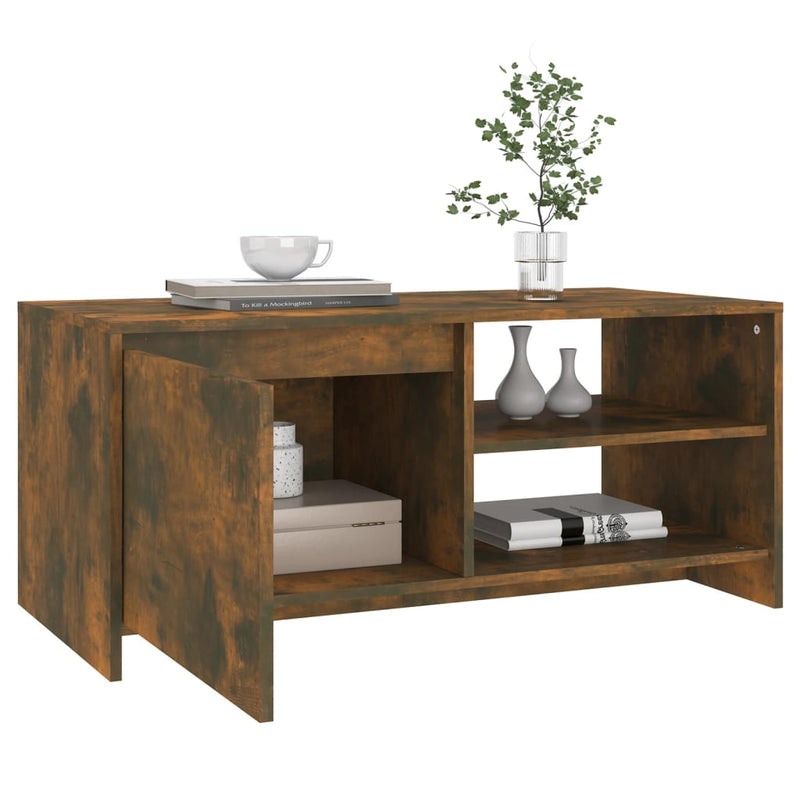 Coffee Table Smoked Oak 102x50x45 cm Engineered Wood Payday Deals