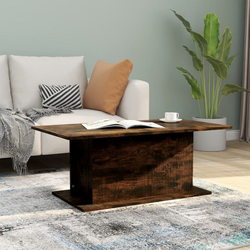 Coffee Table Smoked Oak 102x55.5x40 cm Engineered Wood Payday Deals