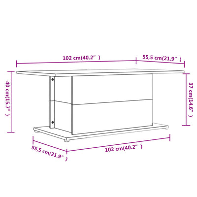 Coffee Table Smoked Oak 102x55.5x40 cm Engineered Wood Payday Deals