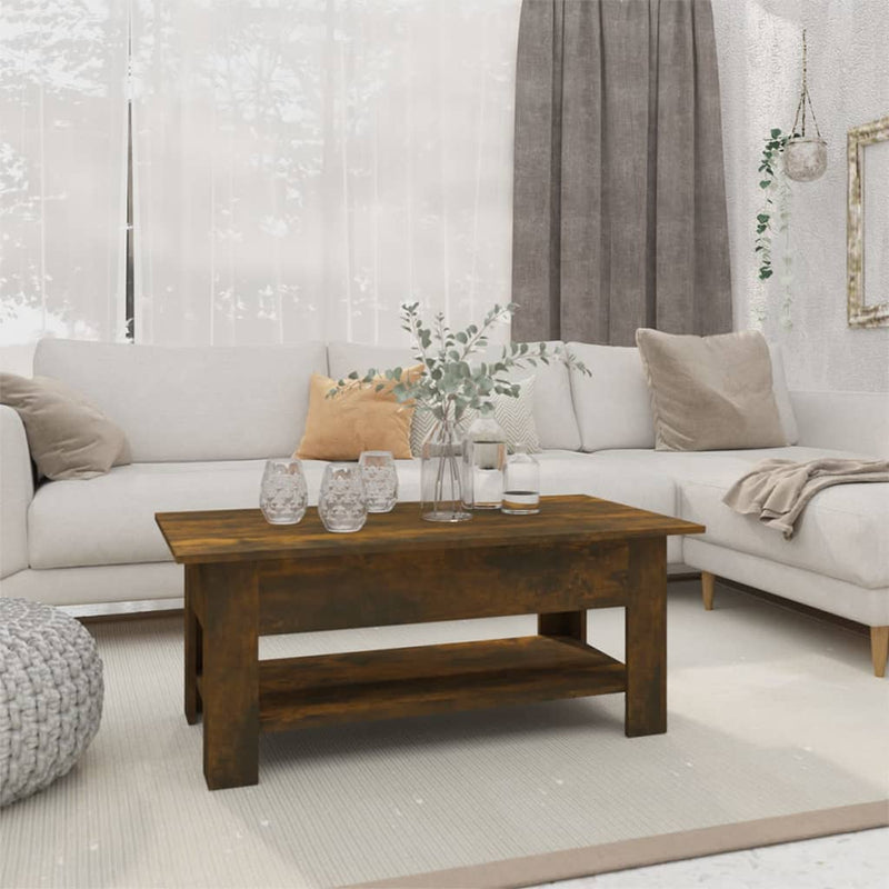 Coffee Table Smoked Oak 102x55x42 cm Engineered Wood Payday Deals