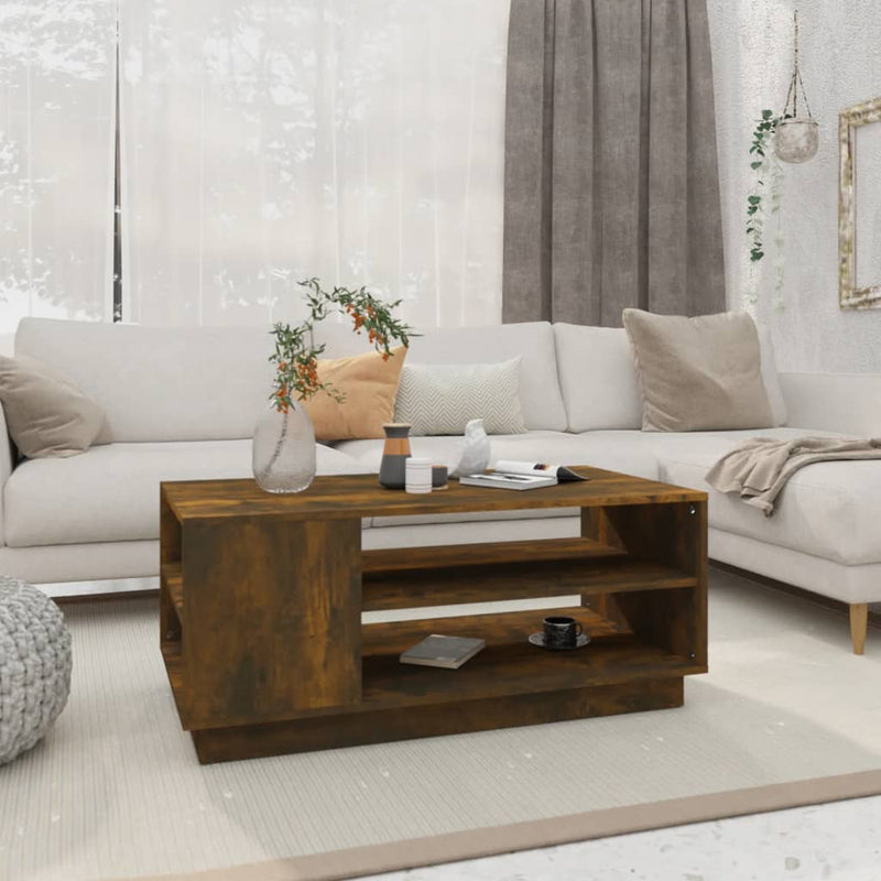 Coffee Table Smoked Oak 102x55x43 cm Engineered Wood Payday Deals