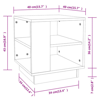 Coffee Table Smoked Oak 40x40x43 cm Engineered Wood Payday Deals