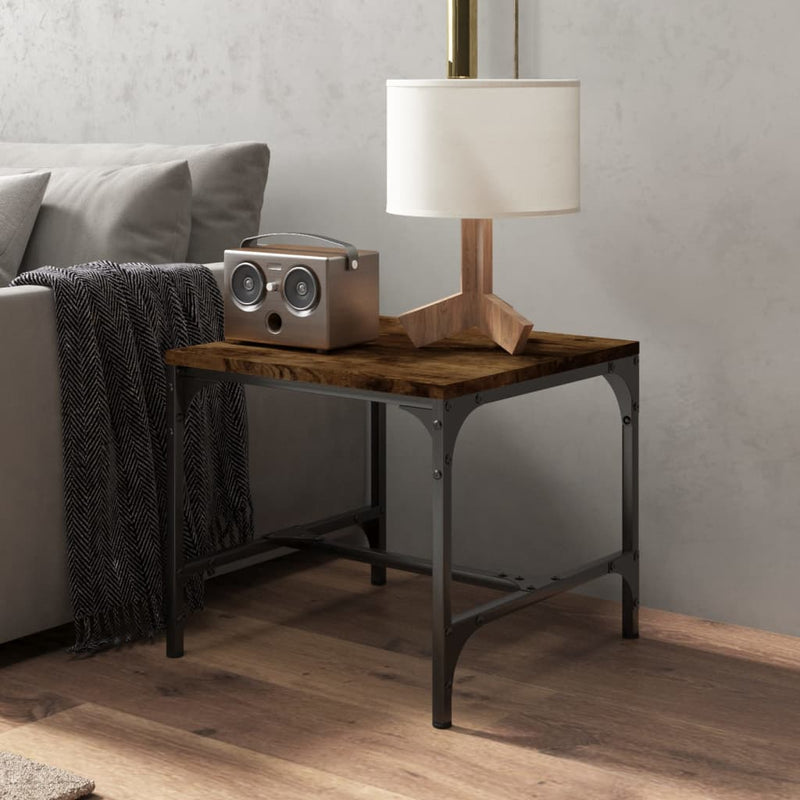 Coffee Table Smoked Oak 50x50x35 cm Engineered Wood Payday Deals