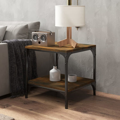 Coffee Table Smoked Oak 50x50x40 cm Engineered Wood Payday Deals