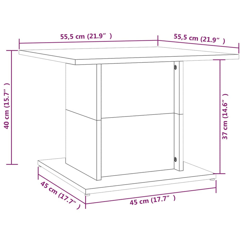 Coffee Table Smoked Oak 55.5x55.5x40 cm Engineered Wood Payday Deals