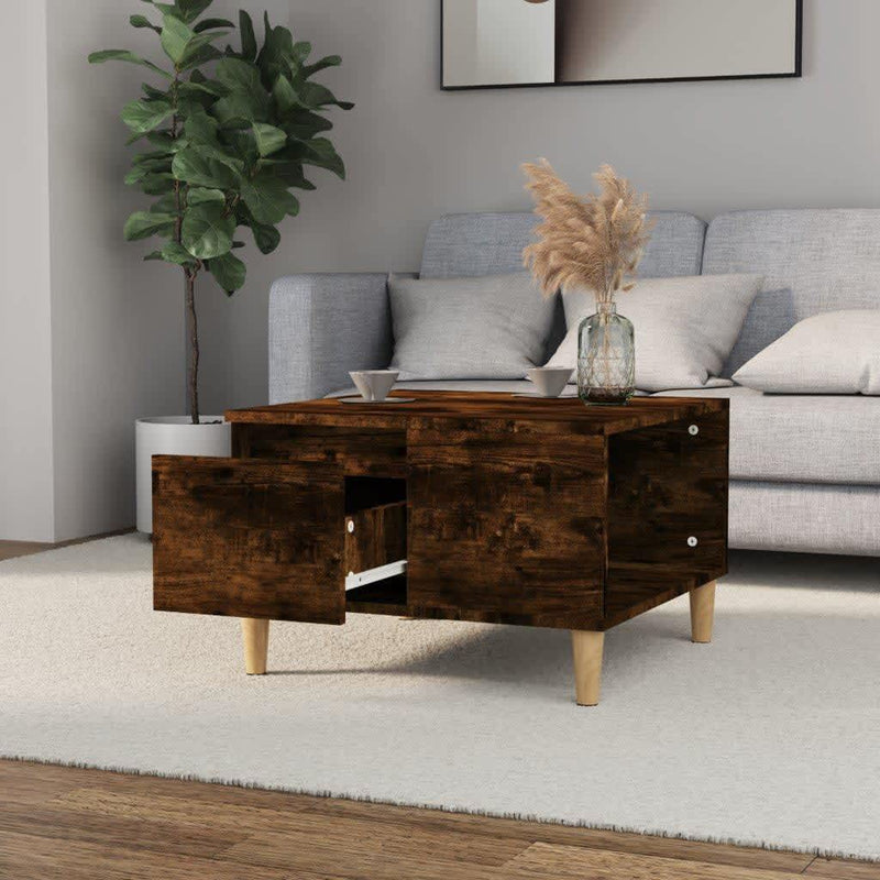 Coffee Table Smoked Oak 55x55x36.5 cm Engineered Wood Payday Deals