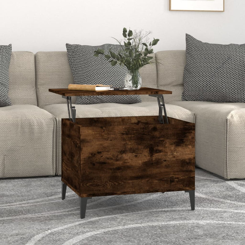 Coffee Table Smoked Oak 60x44.5x45 cm Engineered Wood Payday Deals