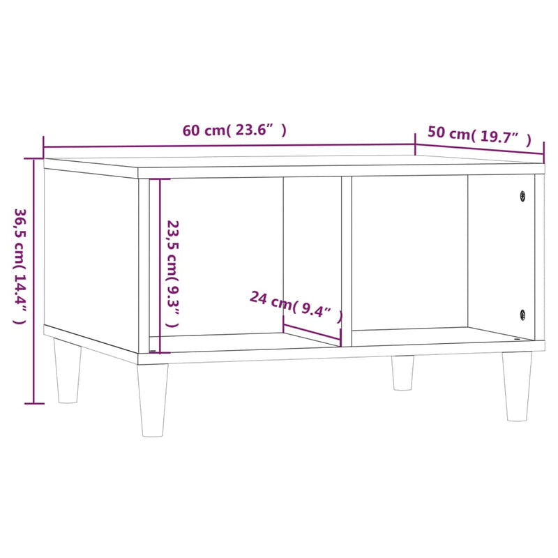 Coffee Table Smoked Oak 60x50x36.5 cm Engineered Wood Payday Deals