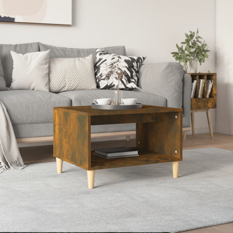 Coffee Table Smoked Oak 60x50x40 cm Engineered Wood Payday Deals