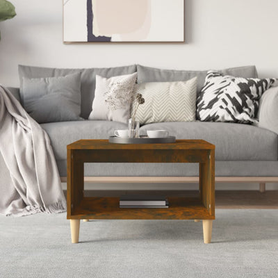 Coffee Table Smoked Oak 60x50x40 cm Engineered Wood Payday Deals