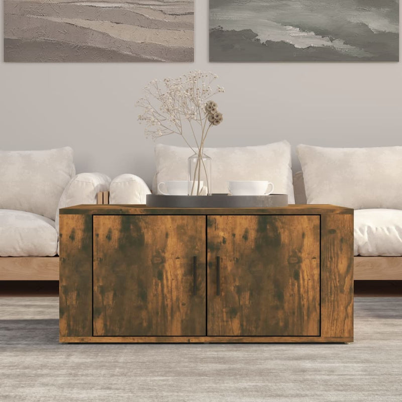 Coffee Table Smoked Oak 80x50x36 cm Engineered Wood Payday Deals