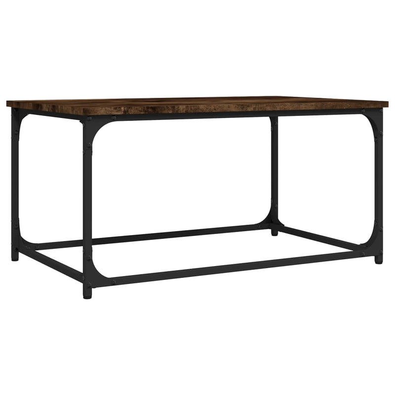 Coffee Table Smoked Oak 80x50x40 cm Engineered Wood and Iron Payday Deals