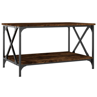 Coffee Table Smoked Oak 80x50x45 cm Engineered Wood and Iron Payday Deals